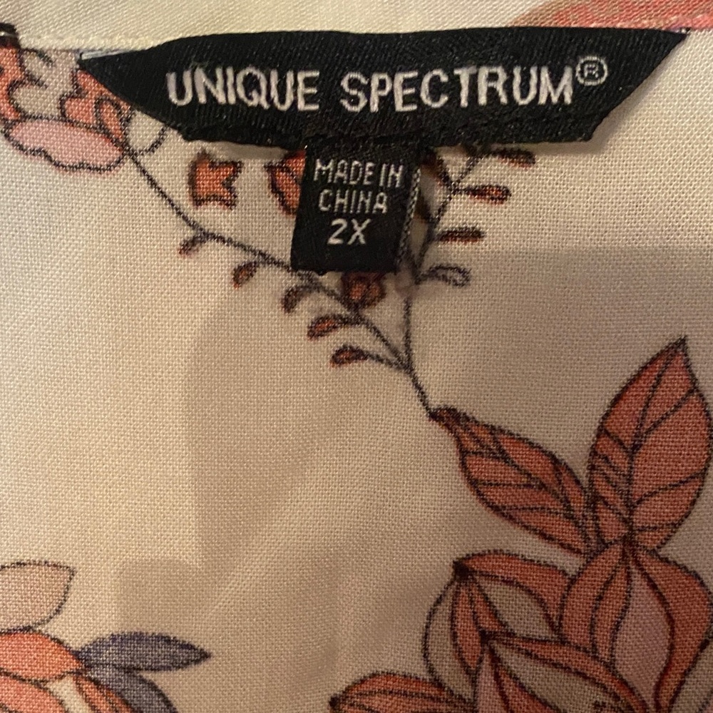 Unique Spectrum Floral Paisley Blouse - Red and Cream - Picture 2 of 6